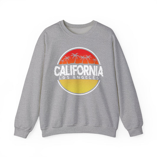 California Sunset Crewneck Sweatshirt, Unisex California Graphic Sweatshirt, Los Angeles Sweatshirt, Beach Vibe Sweatshirt, Casual - TINMICO