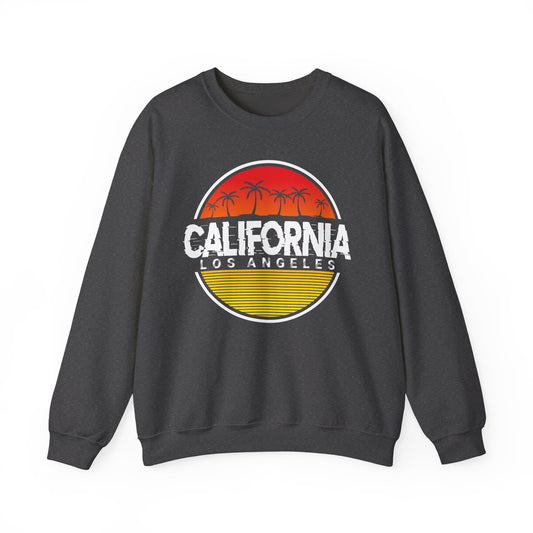 California Vintage Graphic Crewneck Sweatshirt | Retro Los Angeles Style, Perfect for Casual Wear, Sunset Vibes, Gifts for Travelers - TINMICO