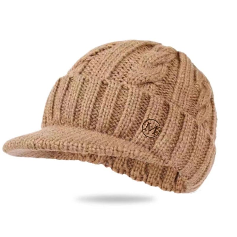 Twists Knitting Hat Keep Warm Winter Beanies for Men Outdoor Short Brim Duck Tongue Cap Winter Plush Thick Fried Dough | TINMICO - TINMICO