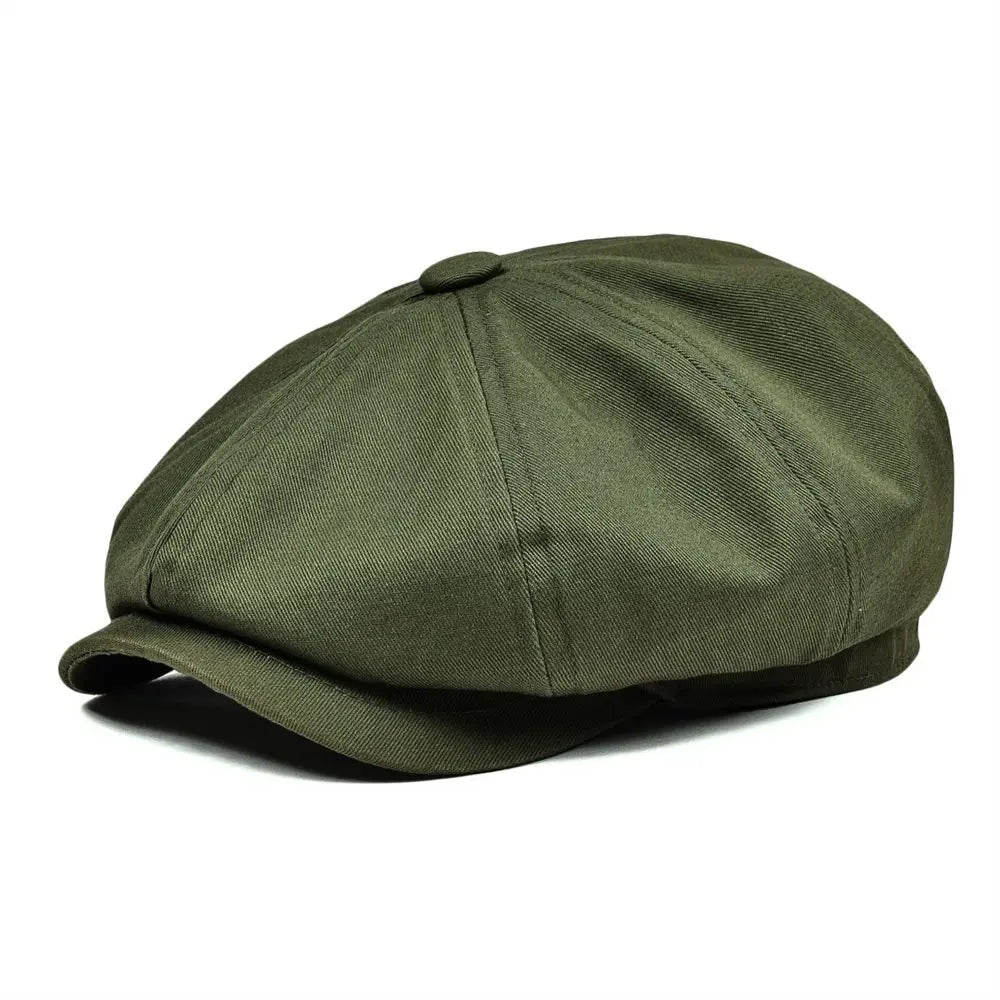 Newsboy Cap Men's White Twill Cotton Hat Women's Baker Boy Caps Retro Big Headpiece | TINMICO - TINMICO
