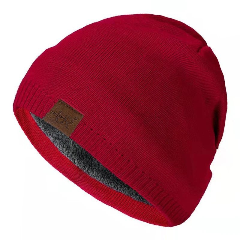 Unisex Winter Hats Solid Color Knitted Hats For Men And Women Beanie Cap Outdoor Add Fur Lining Warm Sports Hats|TINMICO - TINMICO