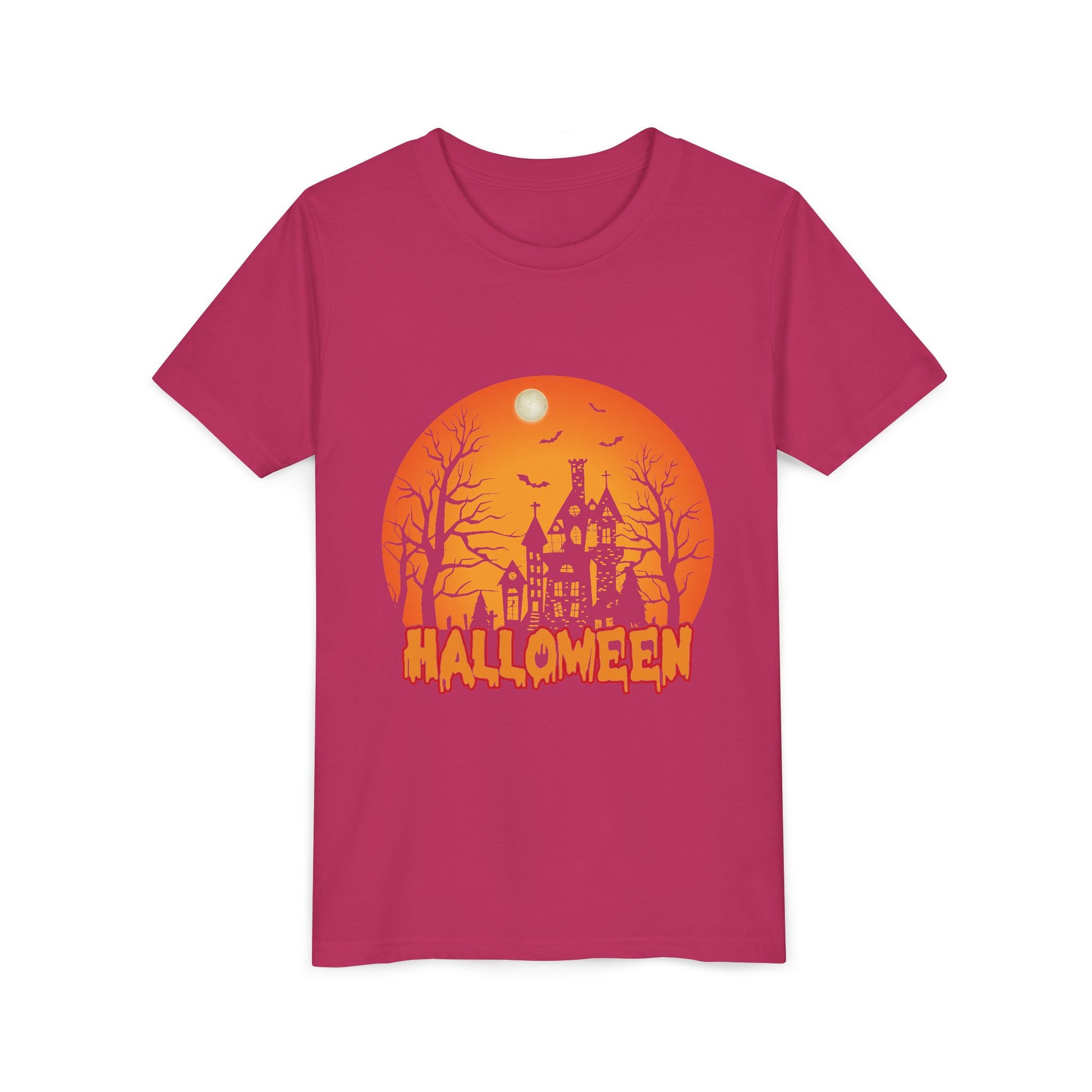 Halloween Youth Short Sleeve Tee, Halloween T-Shirt, Kids Spooky Shirt, Trick or Treat Top, Scary Costume Tee, Fall Celebration Apparel - TINMICO