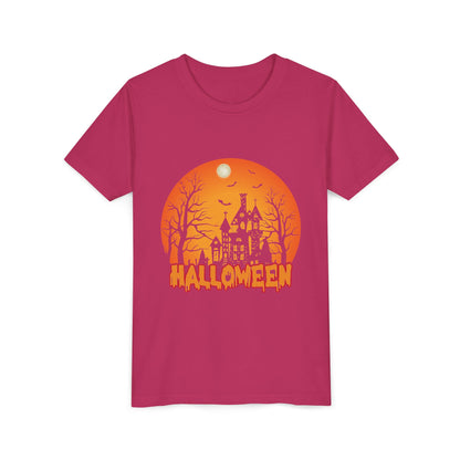 Halloween Youth Short Sleeve Tee, Halloween T-Shirt, Kids Spooky Shirt, Trick or Treat Top, Scary Costume Tee, Fall Celebration Apparel - TINMICO