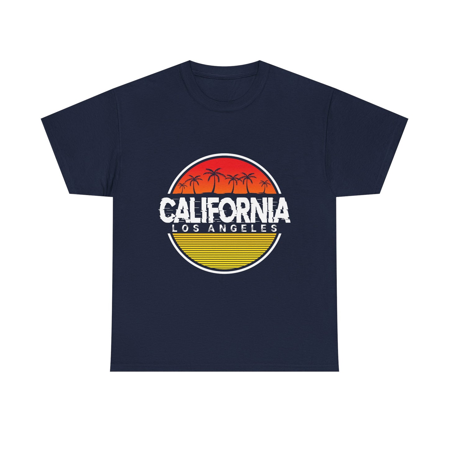 California Sunset Unisex Heavy Cotton Tee, Casual Wear, Summer Vibe, Gift for Travelers, Beach Party Shirt, Graphic Tee - TINMICO