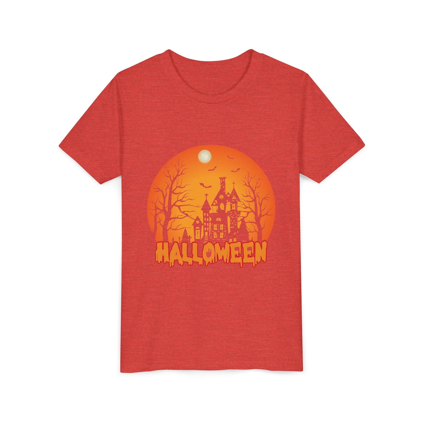 Halloween Youth Short Sleeve Tee, Halloween T-Shirt, Kids Spooky Shirt, Trick or Treat Top, Scary Costume Tee, Fall Celebration Apparel - TINMICO