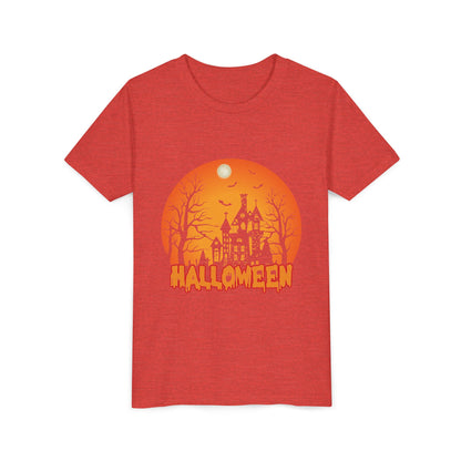 Halloween Youth Short Sleeve Tee, Halloween T-Shirt, Kids Spooky Shirt, Trick or Treat Top, Scary Costume Tee, Fall Celebration Apparel - TINMICO