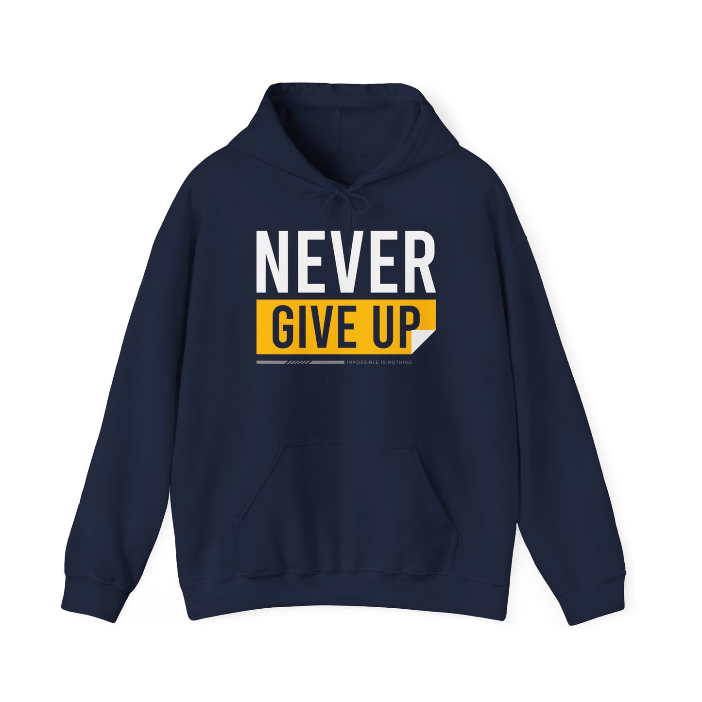 Motivational Hoodie - Never Give Up Unisex Sweatshirt, Cozy Gift, Inspirational Apparel, Everyday Wear, Fitness Motivation - TINMICO
