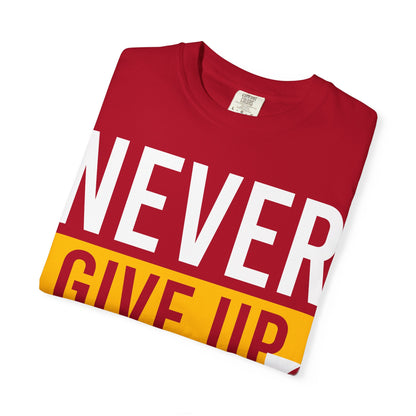 Motivational T-Shirt | 'Give Up' Design | Unisex Comfort, Everyday Wear, Gift Idea, Fitness Fashion, Casual Streetwear - TINMICO
