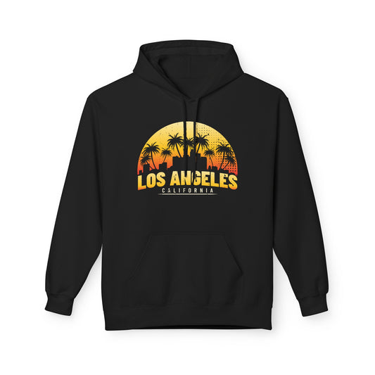 California Sunset Hoodie, Los Angeles Fleece Sweatshirt, Beach Vibes Fashion, Travel Gift, Summer Casual Wear - TINMICO