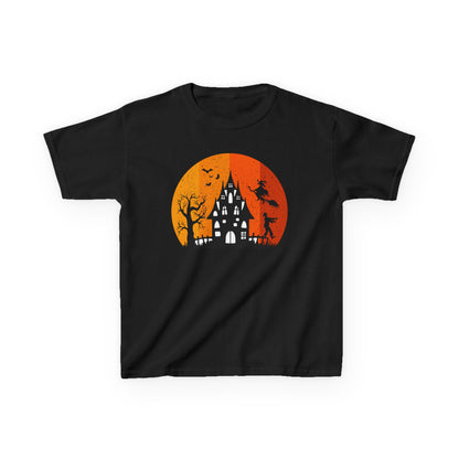 Halloween Haunted House Kids Tee, Spooky Shirt for Kids, Trick or Treat Shirt, Halloween Costume Tee, Fall Festivities Tee - TINMICO