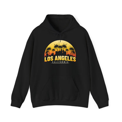 Los Angeles Sunset Hoodie, Unisex Graphic Sweatshirt, California Fashion, Travel Gift, Cozy Streetwear, Summer Essentials - TINMICO
