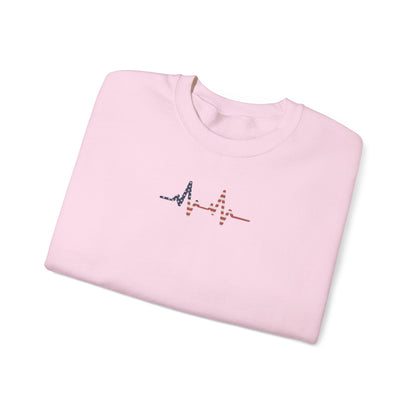 Heartbeat ECG Unisex Sweatshirt, Cozy Crewneck for Medical Professionals, Gift for Nurses, Heart Health Awareness, Casual Fall Wear - TINMICO