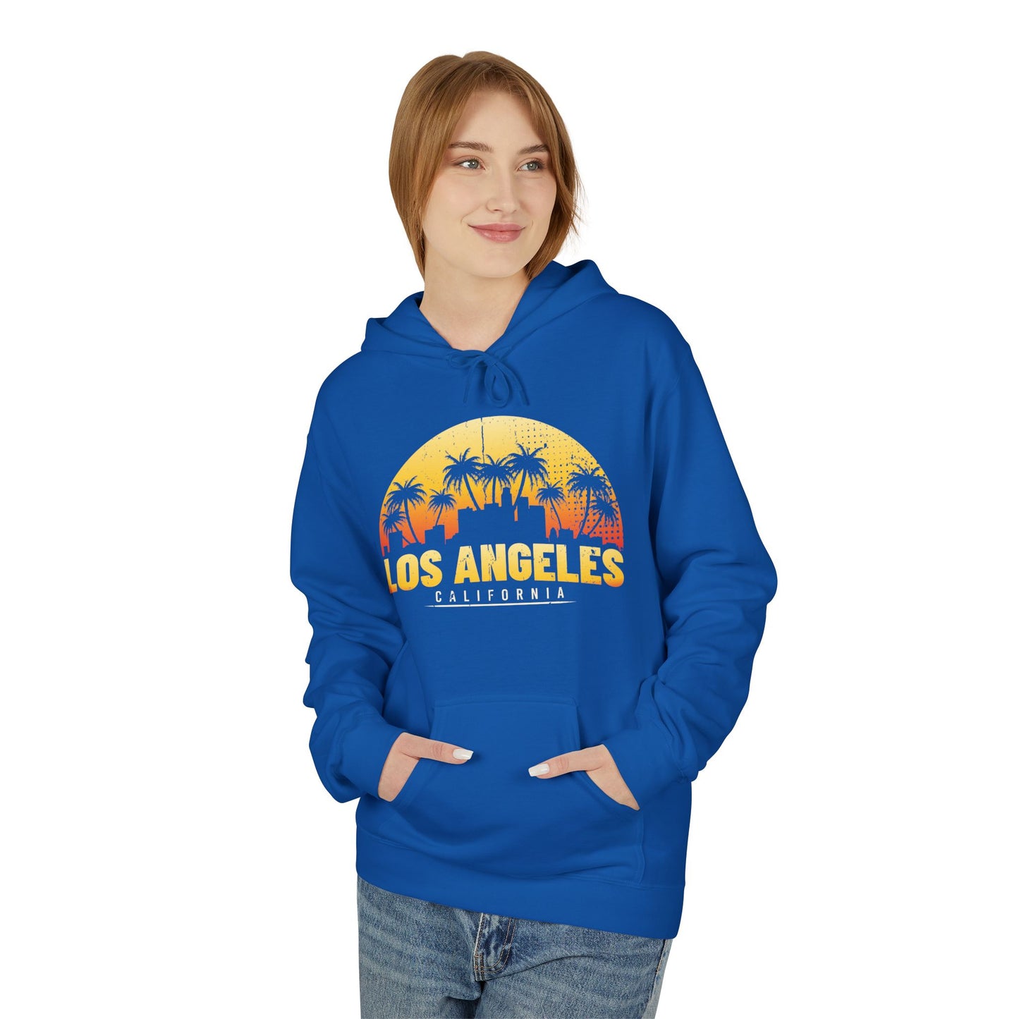 California Sunset Hoodie, Los Angeles Fleece Sweatshirt, Beach Vibes Fashion, Travel Gift, Summer Casual Wear - TINMICO