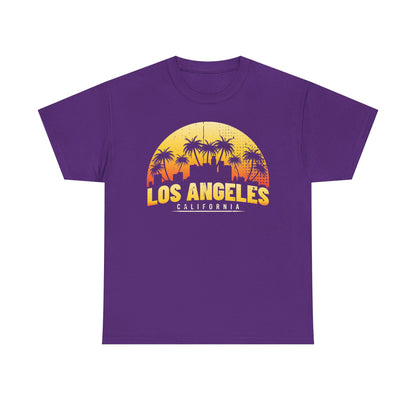 Los Angeles Sunset Graphic Tee | Unisex Heavy Cotton Shirt, California Style T-Shirt, Summer Outfit, Presentation Gift, Music Festival Top - TINMICO