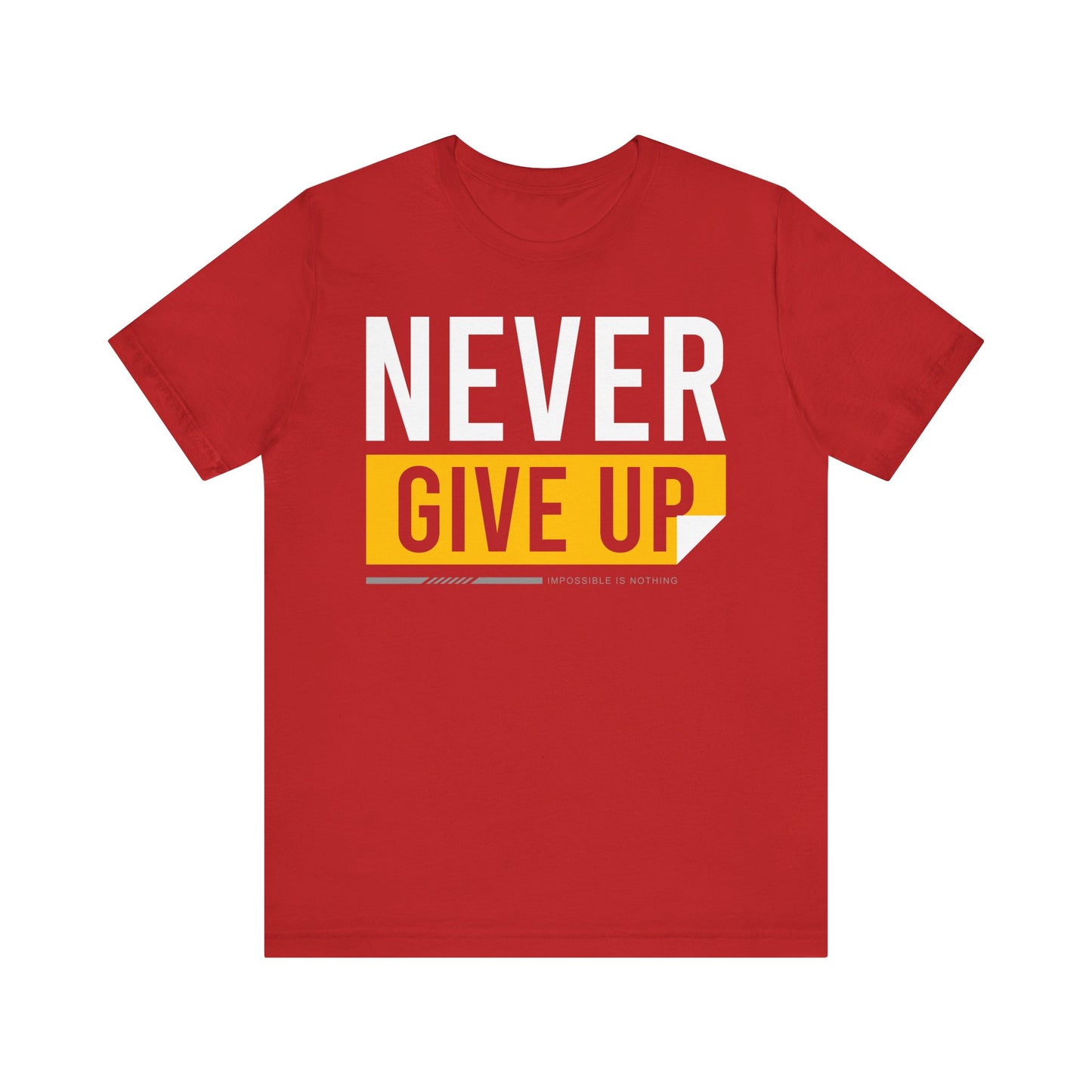 Motivational Unisex Tee - 'Never Give Up' Black Shirt, Inspirational Gift, Workout Top, Daily Wear, Encouragement Apparel - TINMICO