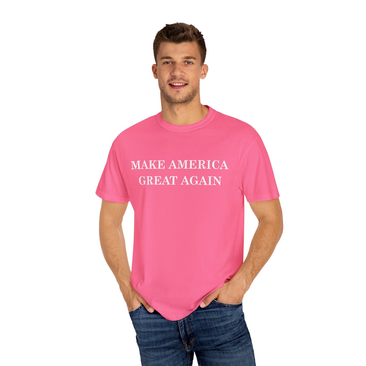 Make America Great Again Unisex Garment-Dyed T-Shirt, Casual Wear, Graphic Tee, Soft Cotton Shirt, Gift for Friends