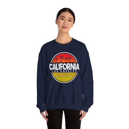 California Sunset Crewneck Sweatshirt, Unisex California Graphic Sweatshirt, Los Angeles Sweatshirt, Beach Vibe Sweatshirt, Casual - TINMICO