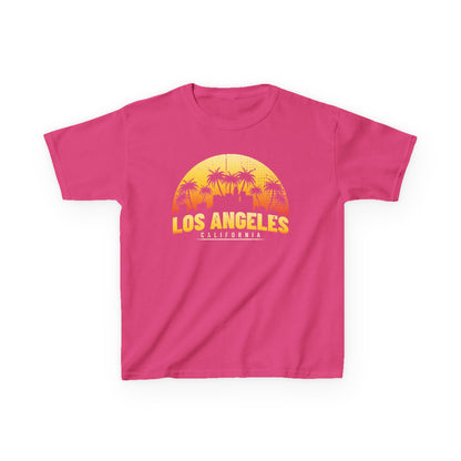 Kids Los Angeles Sunset Tee | Fun Summer Shirt, Children's Apparel, Casual Wear, Gift for Kids, California Themed Clothing - TINMICO