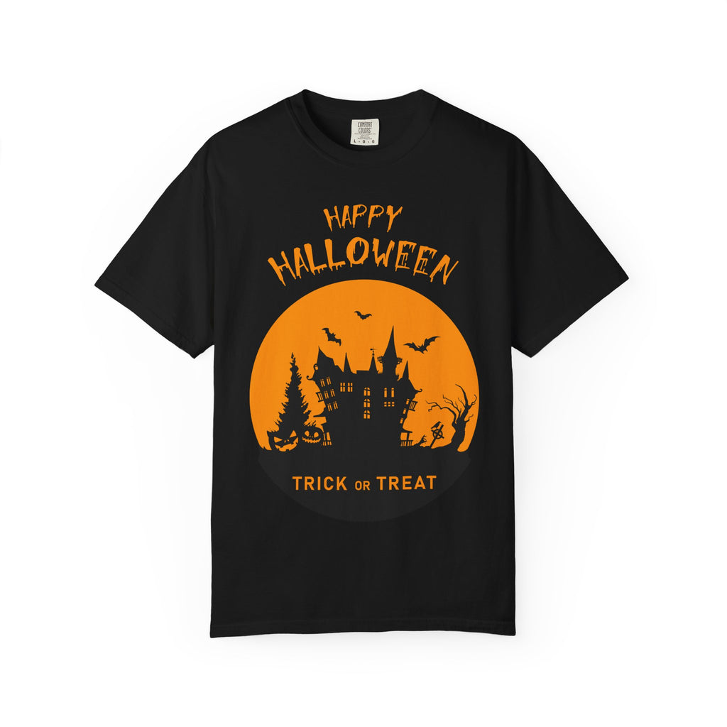 Halloween Graphic T-shirt, Spooky Tee for Trick or Treat, Unisex T-shirt for Fall Celebrations, Halloween Party Shirt, Cozy Casual Wear - TINMICO