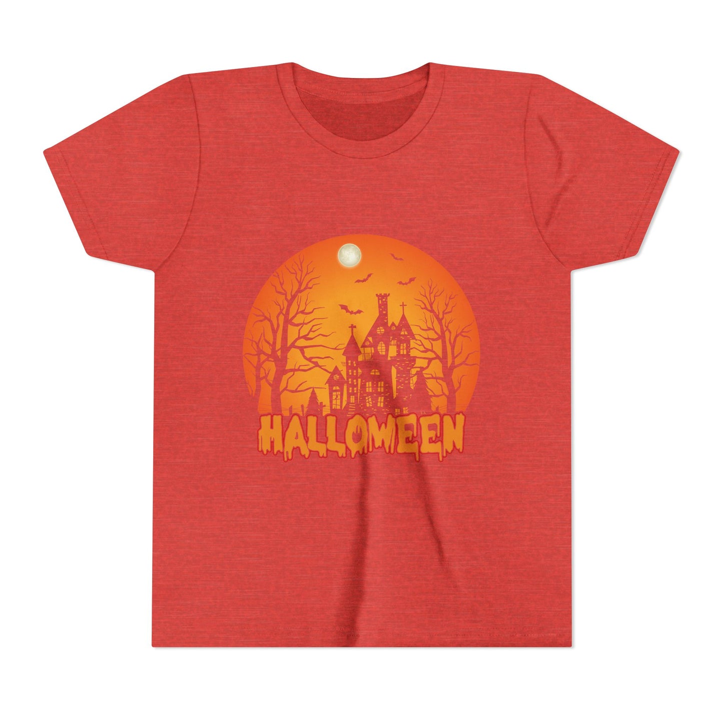 Halloween Youth Short Sleeve Tee, Halloween T-Shirt, Kids Spooky Shirt, Trick or Treat Top, Scary Costume Tee, Fall Celebration Apparel - TINMICO