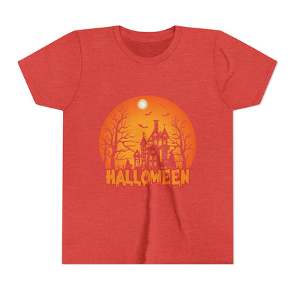 Halloween Youth Short Sleeve Tee, Halloween T-Shirt, Kids Spooky Shirt, Trick or Treat Top, Scary Costume Tee, Fall Celebration Apparel - TINMICO