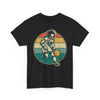 Retro Astronaut Basketball Unisex Heavy Cotton Tee, Casual Graphic Tee, Space Lover Gift, Fun Streetwear, Unique Presents - TINMICO