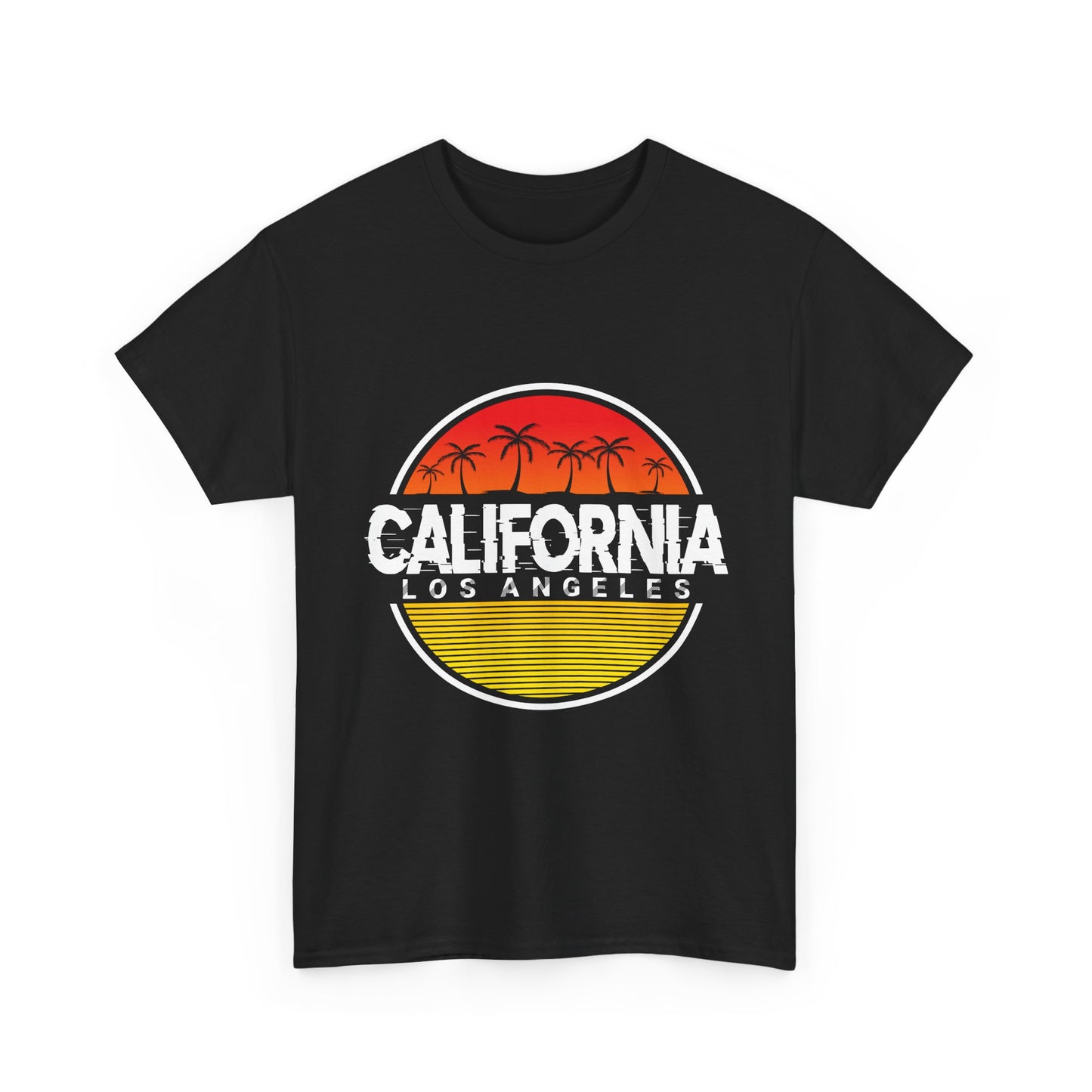 California Sunset Unisex Heavy Cotton Tee, Casual Wear, Summer Vibe, Gift for Travelers, Beach Party Shirt, Graphic Tee - TINMICO