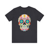 Colorful Sugar Skull Tee - Day of the Dead Shirt, Unisex Casual Wear, Festival Outfit, Gift for Halloween and Celebrations - TINMICO