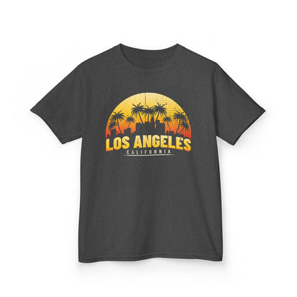 Kids Los Angeles Sunset Tee | Fun Summer Shirt, Children's Apparel, Casual Wear, Gift for Kids, California Themed Clothing - TINMICO