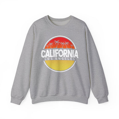 California Sunset Crewneck Sweatshirt, Unisex California Graphic Sweatshirt, Los Angeles Sweatshirt, Beach Vibe Sweatshirt, Casual - TINMICO