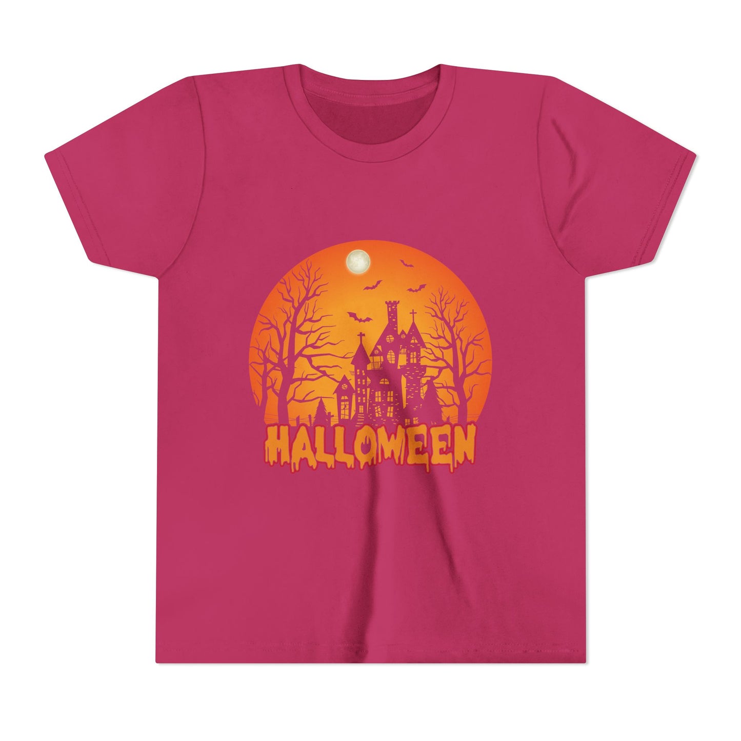 Halloween Youth Short Sleeve Tee, Halloween T-Shirt, Kids Spooky Shirt, Trick or Treat Top, Scary Costume Tee, Fall Celebration Apparel - TINMICO