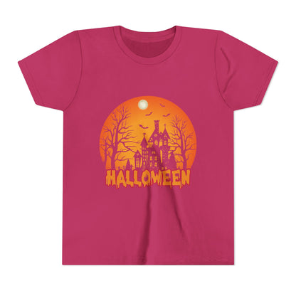 Halloween Youth Short Sleeve Tee, Halloween T-Shirt, Kids Spooky Shirt, Trick or Treat Top, Scary Costume Tee, Fall Celebration Apparel - TINMICO