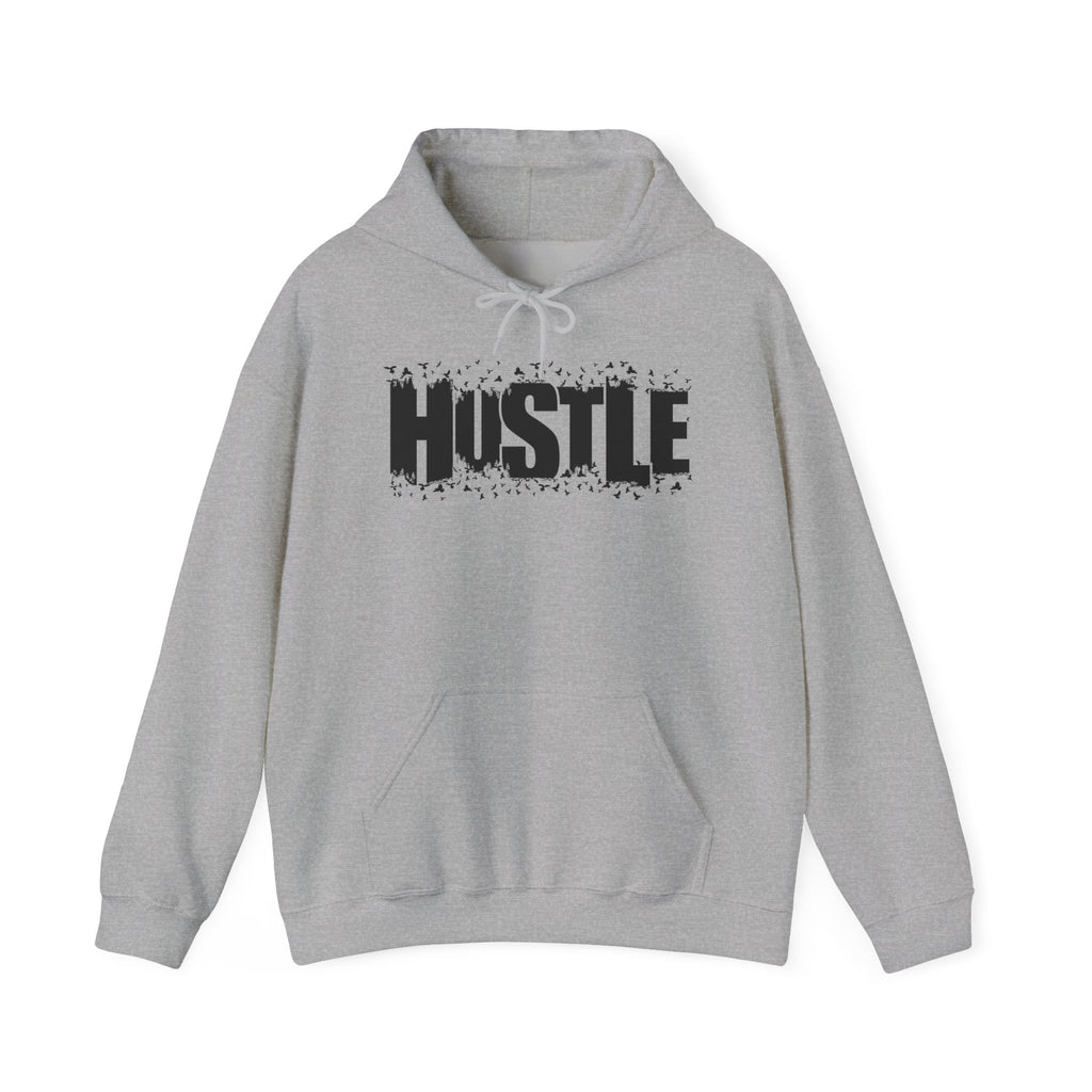 Hustle Hooded Sweatshirt, Cozy Workout Gear, Motivational Apparel, Gift for Entrepreneurs, Stylish Casual Wear - TINMICO