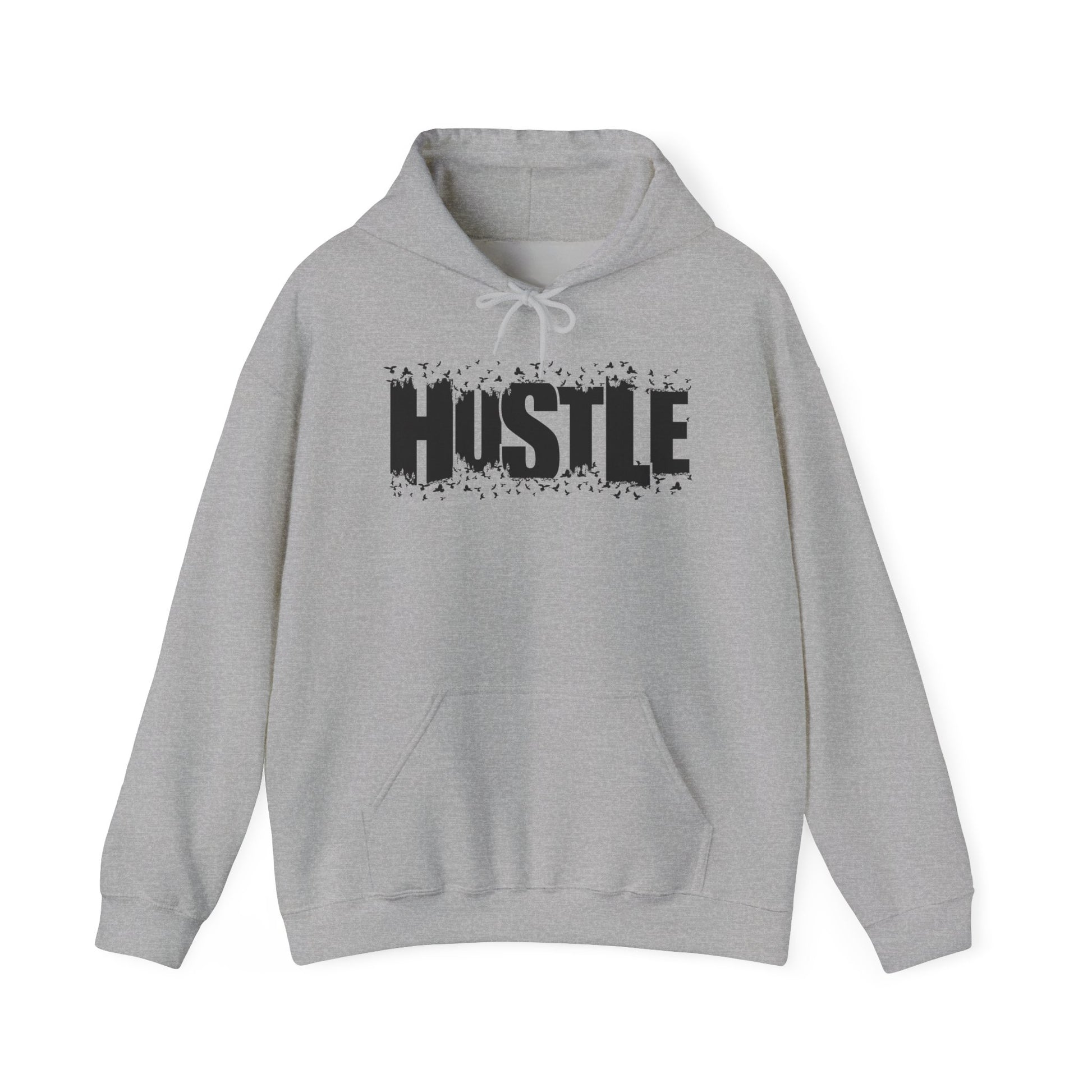 Hustle Hooded Sweatshirt, Cozy Workout Gear, Motivational Apparel, Gift for Entrepreneurs, Stylish Casual Wear - TINMICO