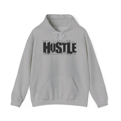 Hustle Hooded Sweatshirt, Cozy Workout Gear, Motivational Apparel, Gift for Entrepreneurs, Stylish Casual Wear - TINMICO