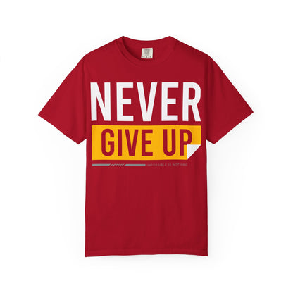 Motivational T-Shirt | 'Give Up' Design | Unisex Comfort, Everyday Wear, Gift Idea, Fitness Fashion, Casual Streetwear - TINMICO