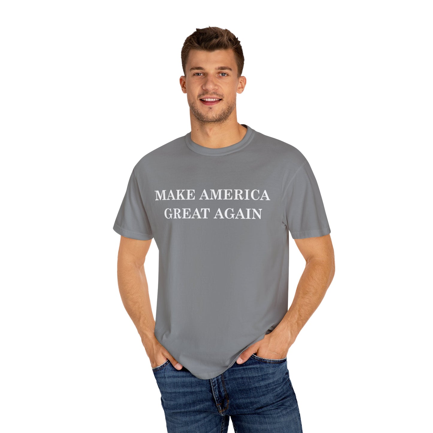 Make America Great Again Unisex Garment-Dyed T-Shirt, Casual Wear, Graphic Tee, Soft Cotton Shirt, Gift for Friends
