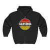 California Sunset Hoodie | Unisex Full Zip Sweatshirt, Casual Wear, Travel Apparel, Gift for Him/Her, Outdoor Fashion, LA Style - TINMICO
