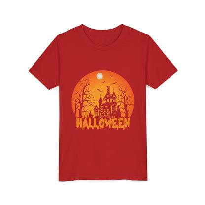 Halloween Youth Short Sleeve Tee, Halloween T-Shirt, Kids Spooky Shirt, Trick or Treat Top, Scary Costume Tee, Fall Celebration Apparel - TINMICO