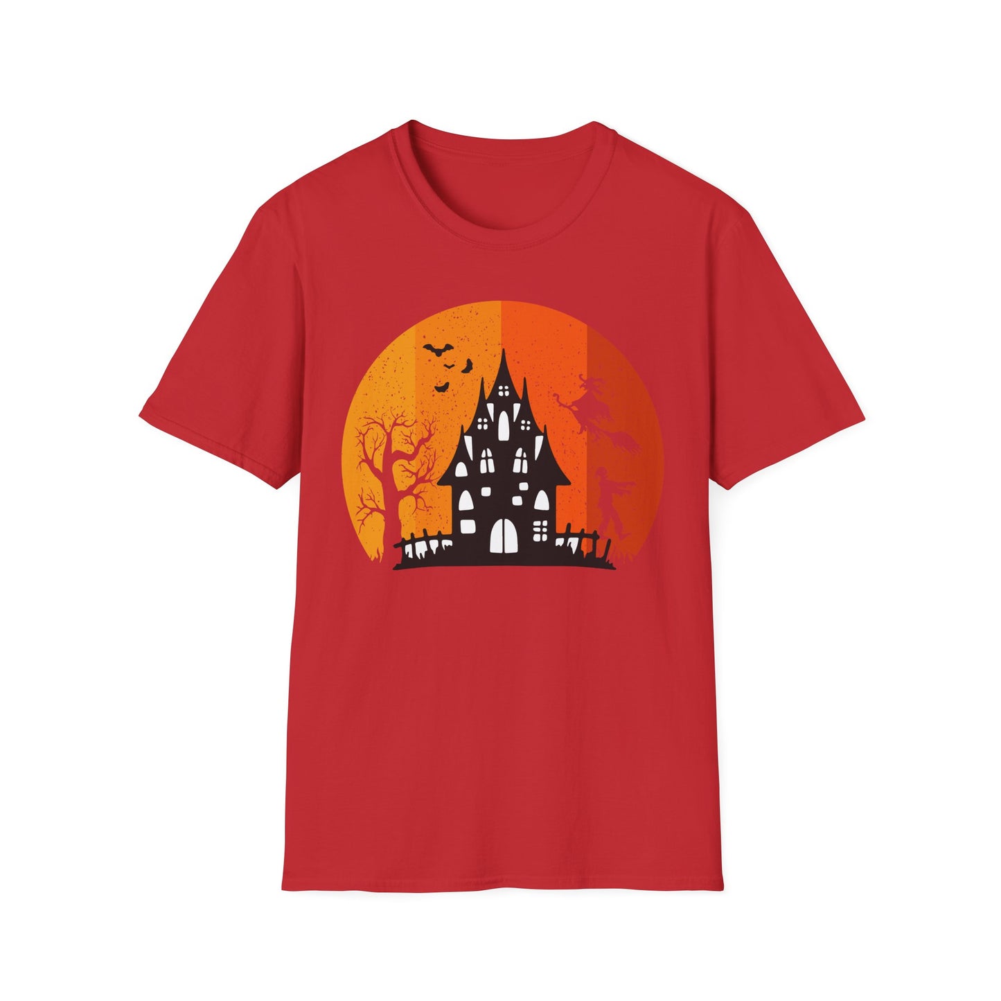 Halloween Castle Unisex T-Shirt, Spooky Tee, Halloween Costume, Graphic Tee, Fall Shirt, Witch and Ghost Shirt - TINMICO