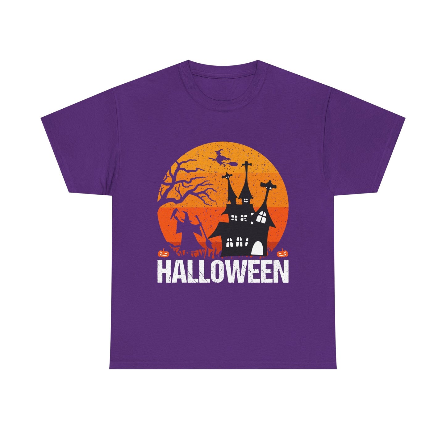 Halloween Unisex Heavy Cotton Tee, Spooky Shirt, Fall Apparel, Holiday Gift, Haunted House T-Shirt, Halloween Costume Top - TINMICO