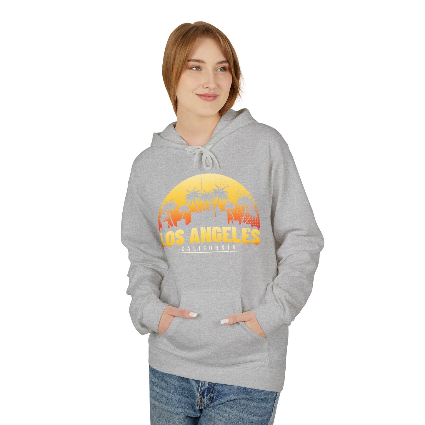 California Sunset Hoodie, Los Angeles Fleece Sweatshirt, Beach Vibes Fashion, Travel Gift, Summer Casual Wear - TINMICO