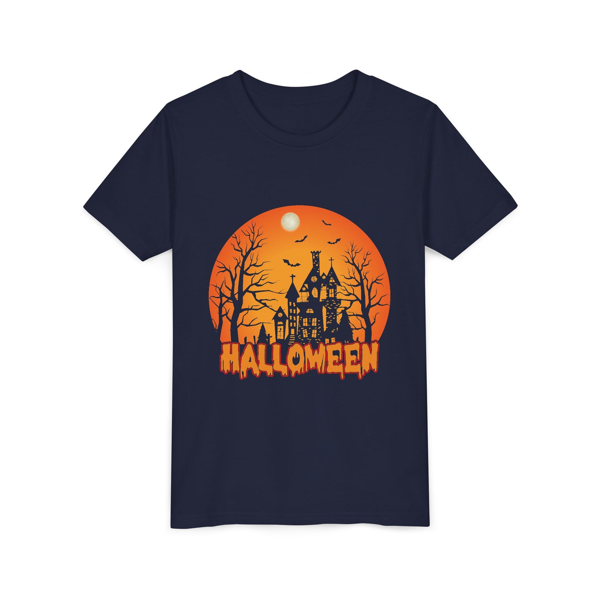 Halloween Youth Short Sleeve Tee, Halloween T-Shirt, Kids Spooky Shirt, Trick or Treat Top, Scary Costume Tee, Fall Celebration Apparel - TINMICO