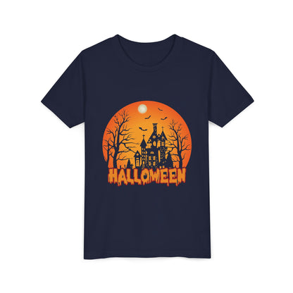 Halloween Youth Short Sleeve Tee, Halloween T-Shirt, Kids Spooky Shirt, Trick or Treat Top, Scary Costume Tee, Fall Celebration Apparel - TINMICO