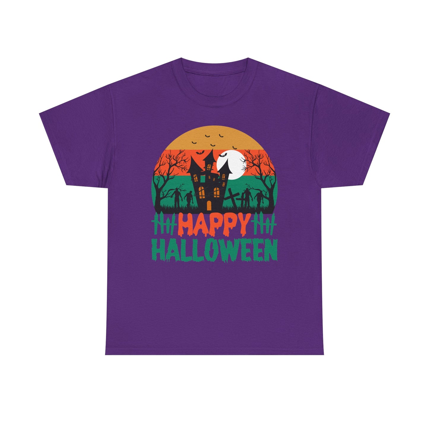 Halloween Unisex Heavy Cotton Tee, Spooky Tee, Halloween Gift, Fall Shirt, Costume Party Top, Ghostly Apparel - TINMICO