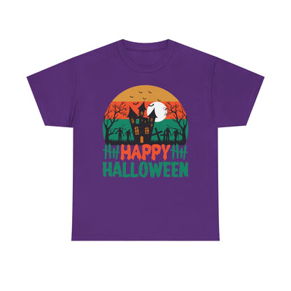 Halloween Unisex Heavy Cotton Tee, Spooky Tee, Halloween Gift, Fall Shirt, Costume Party Top, Ghostly Apparel - TINMICO