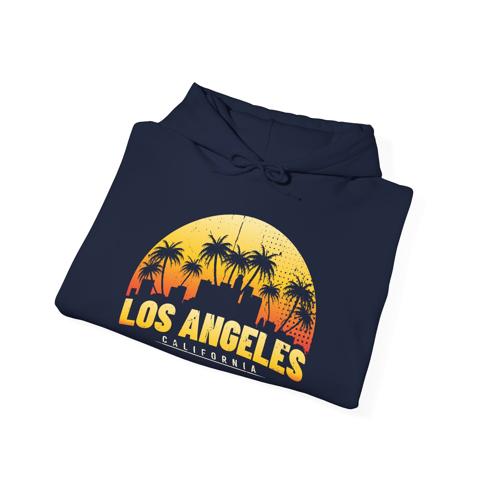 Los Angeles Vintage Sunset Hoodie, Unisex Sweatshirt for Casual Wear, California Pride Gift, Travel Souvenir, Cozy Apparel - TINMICO