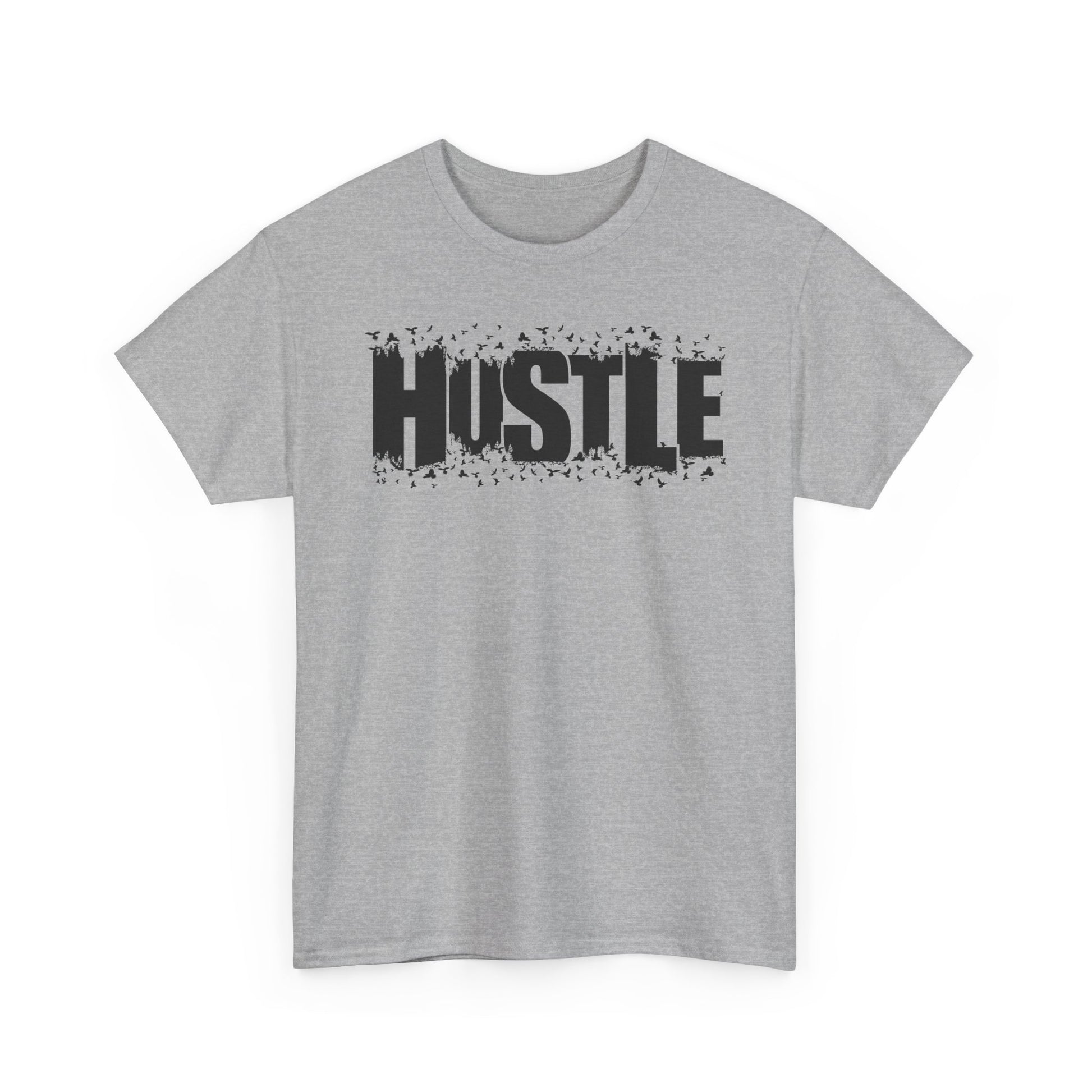 Hustle Unisex Heavy Cotton Tee, Motivational T-Shirt, Fitness Apparel, Trendy Gift, Everyday Casual Wear - TINMICO