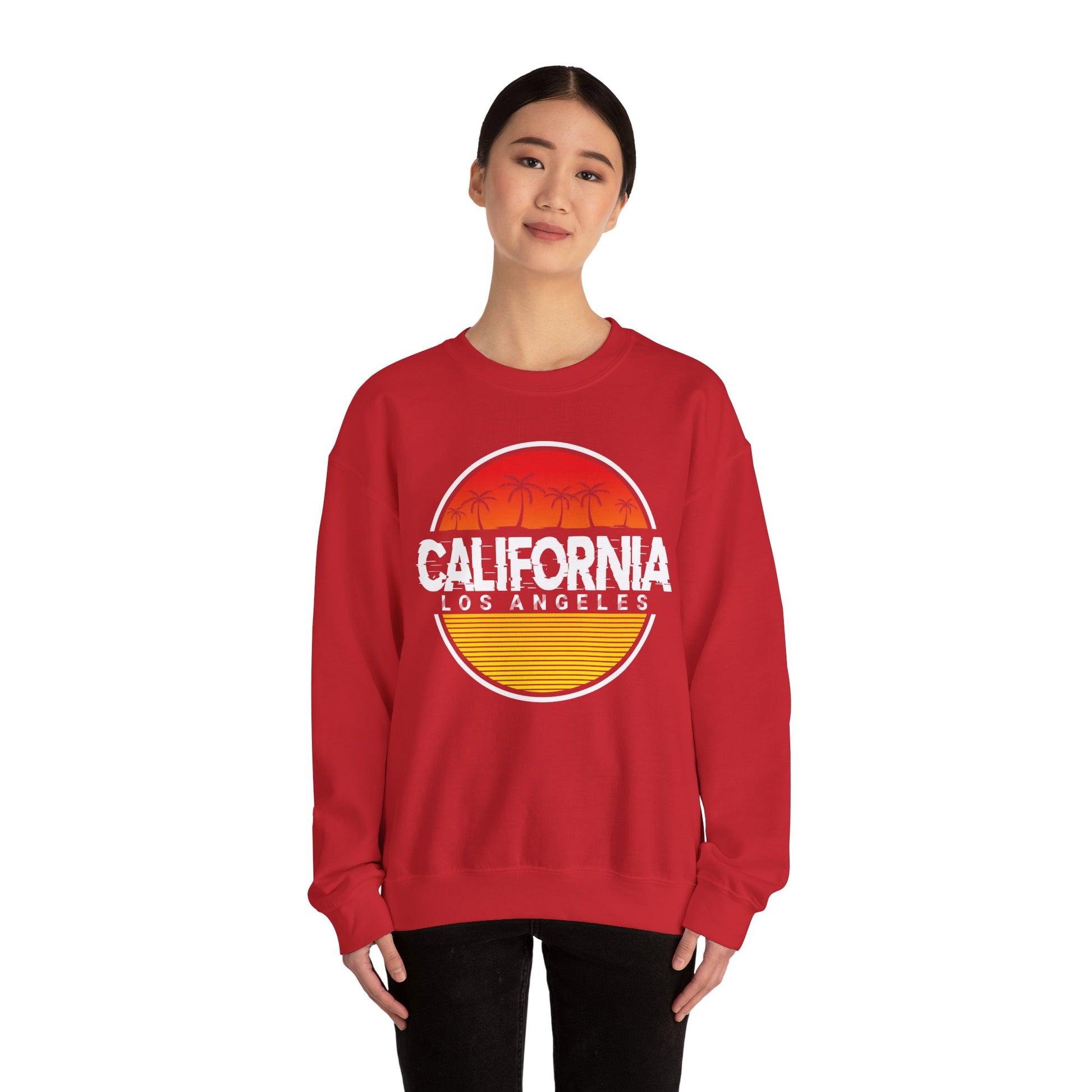 California Sunset Crewneck Sweatshirt, Unisex California Graphic Sweatshirt, Los Angeles Sweatshirt, Beach Vibe Sweatshirt, Casual - TINMICO