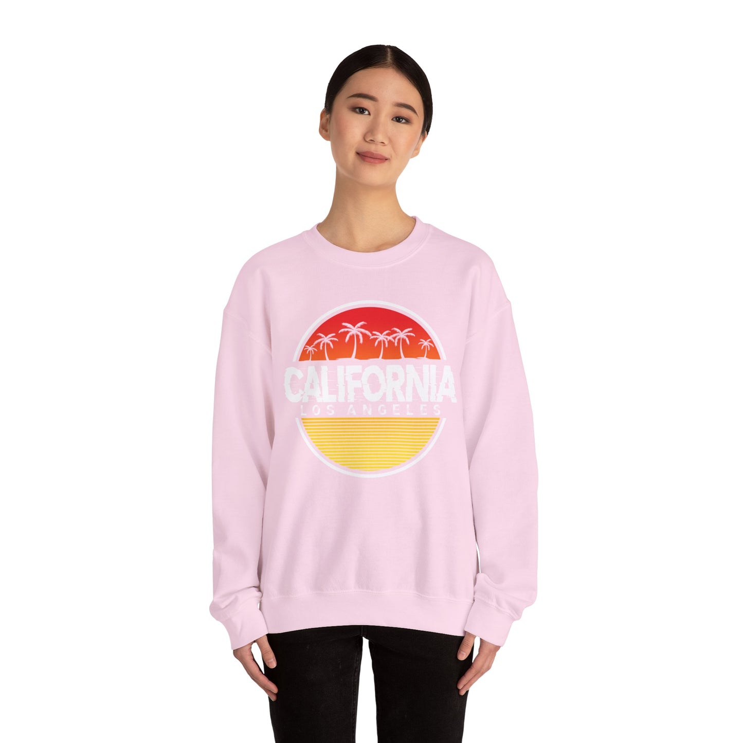 California Sunset Crewneck Sweatshirt, Unisex California Graphic Sweatshirt, Los Angeles Sweatshirt, Beach Vibe Sweatshirt, Casual - TINMICO